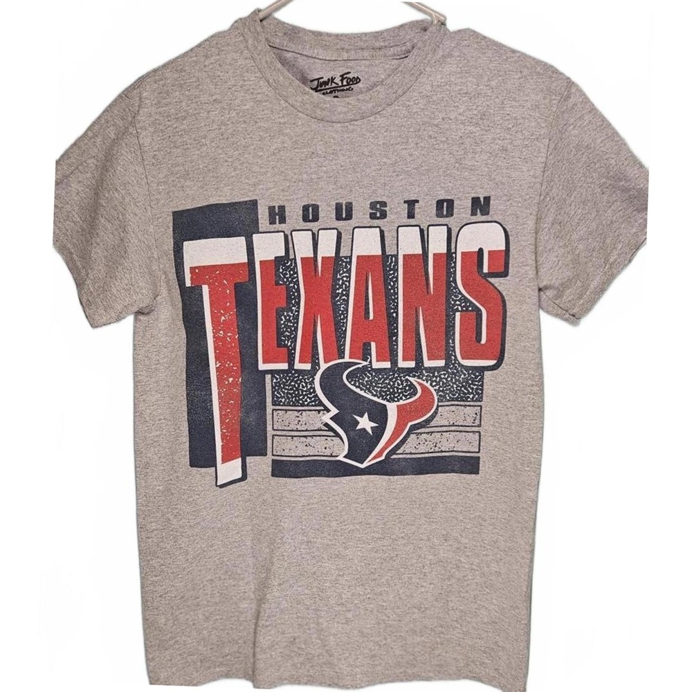 Junk Food Houston Texans NFL Graphic T-Shirt Mens XS Heather Grey Fan Apparel